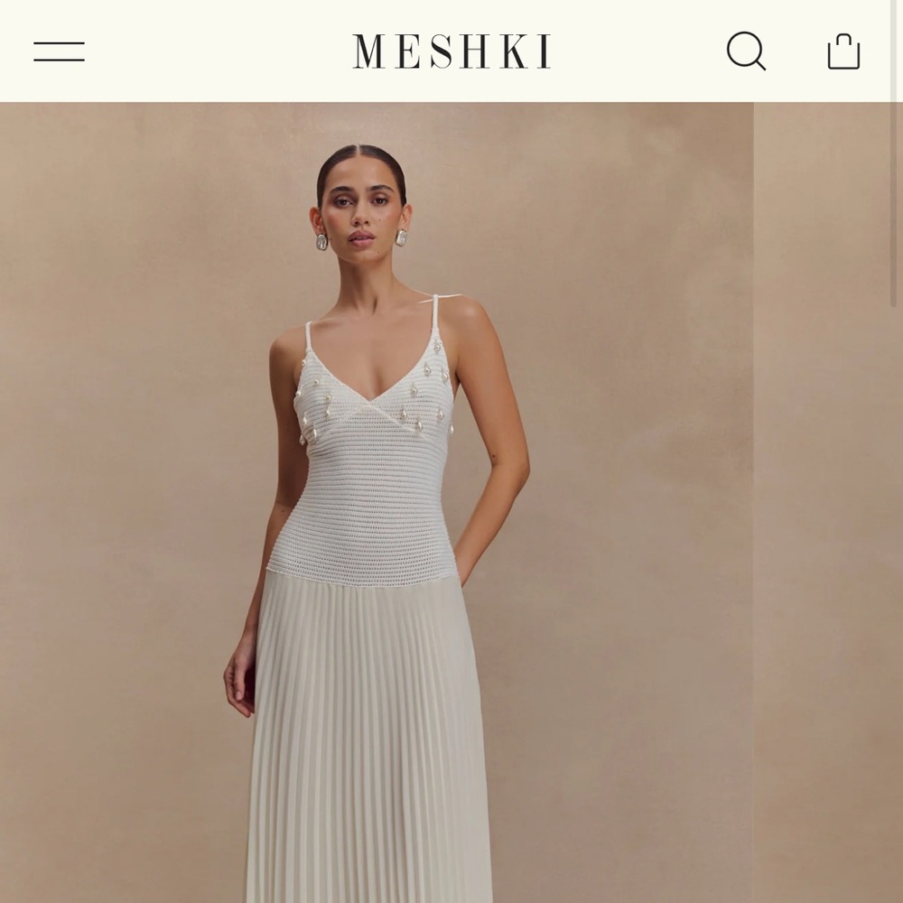 Meshki Catherine Crochet Pear Maxi Dress